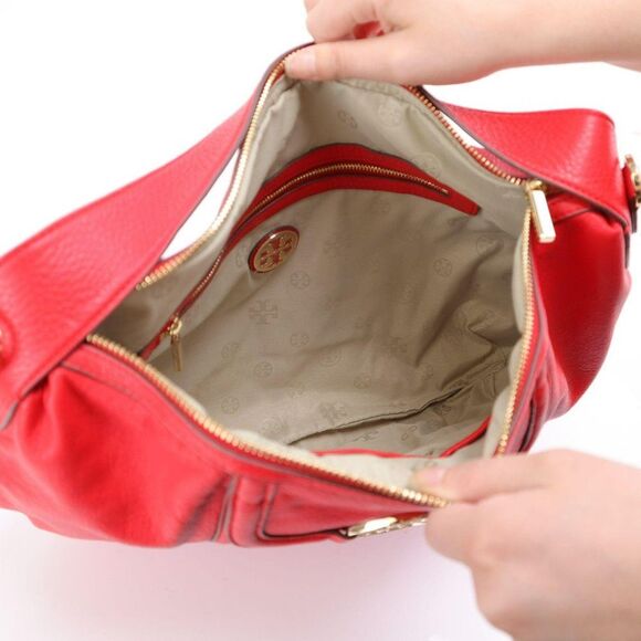 NWT Tory Burch Amanda Shoulder Hobo Bag Lobster - Picture 5 of 16